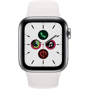 EUC - Apple Watch Series 5 GPS + Cellular Polished Stainless Steel 44mm Size